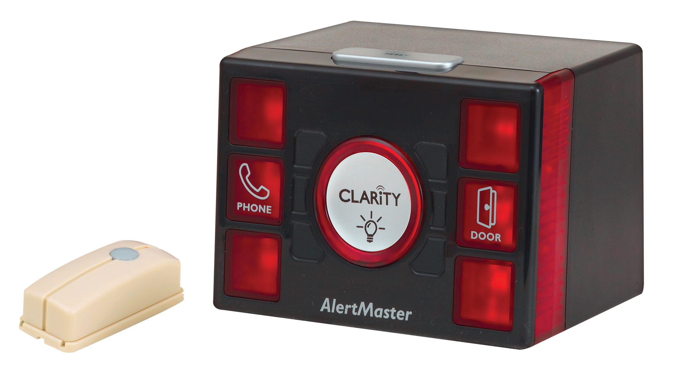 The Clarity Alertmaster AL11’s flashing patterns and large, backlit icons are ideal for those with vision difficulties. Clarity Alertmaster AL11 with Door Button