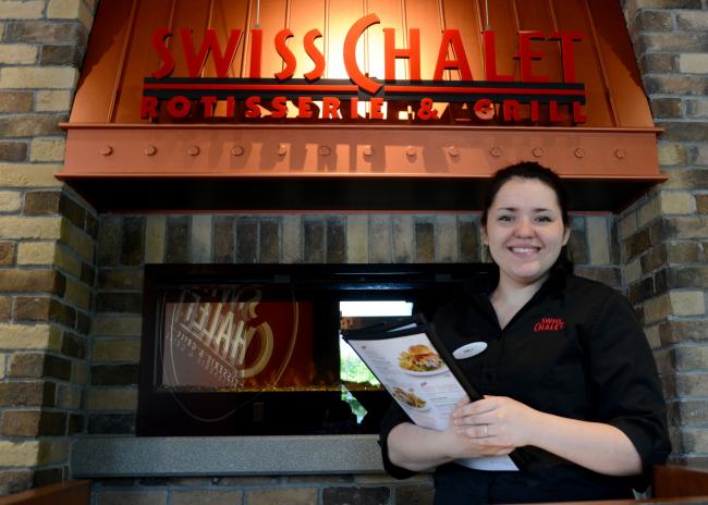 Emily LaFleur, hostess, Swiss Chalet A picture of a woman, Emily LaFleur at Swiss Chalet.