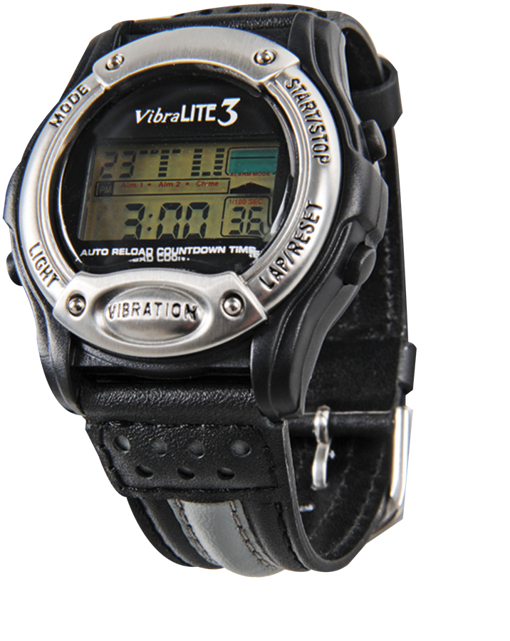 La montre Global VibraLITE3 – noir/gris – offre une gamme complète de fonctions et un écran numérique lumineux.