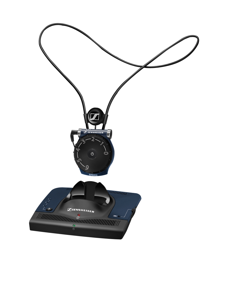The Sennheiser Set 840S FM Pendant TV/Audio Listening System with neckloop/headset connection features a large, easy-to-read, ergonomically shaped volume and balance control. The Sennheiser Set 840S FM Pendant TV/Audio Listening System with neckloop/headset connection features a large, easy-to-read, ergonomically shaped volume and balance control.