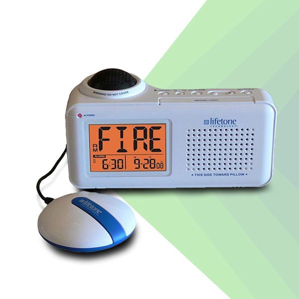 Lifetone HL Bedside Fire Alarm Alert and Clock Combo