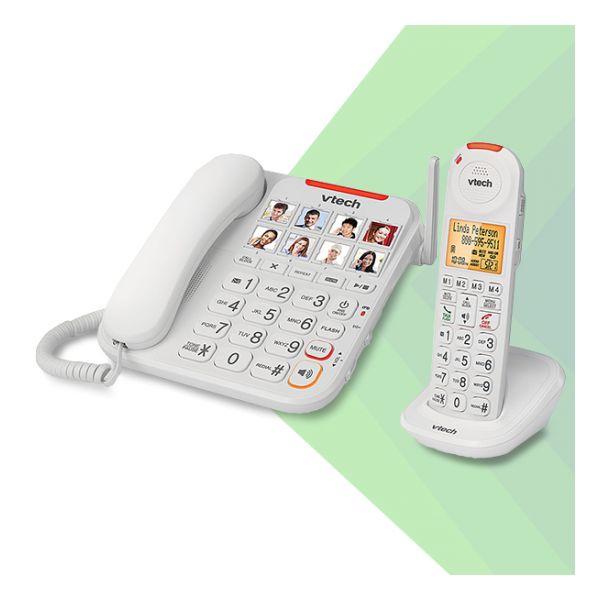 Vtech Corded and Cordless Amplified Phone Bundle with Answering System