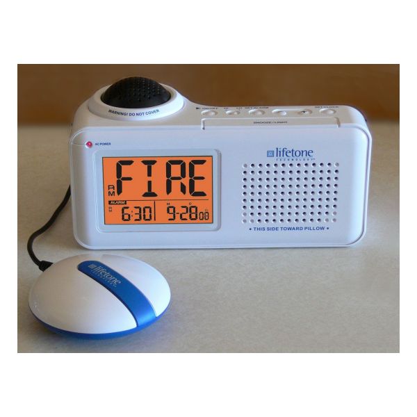 Lifetone HL Bedside Fire Alarm and Clock