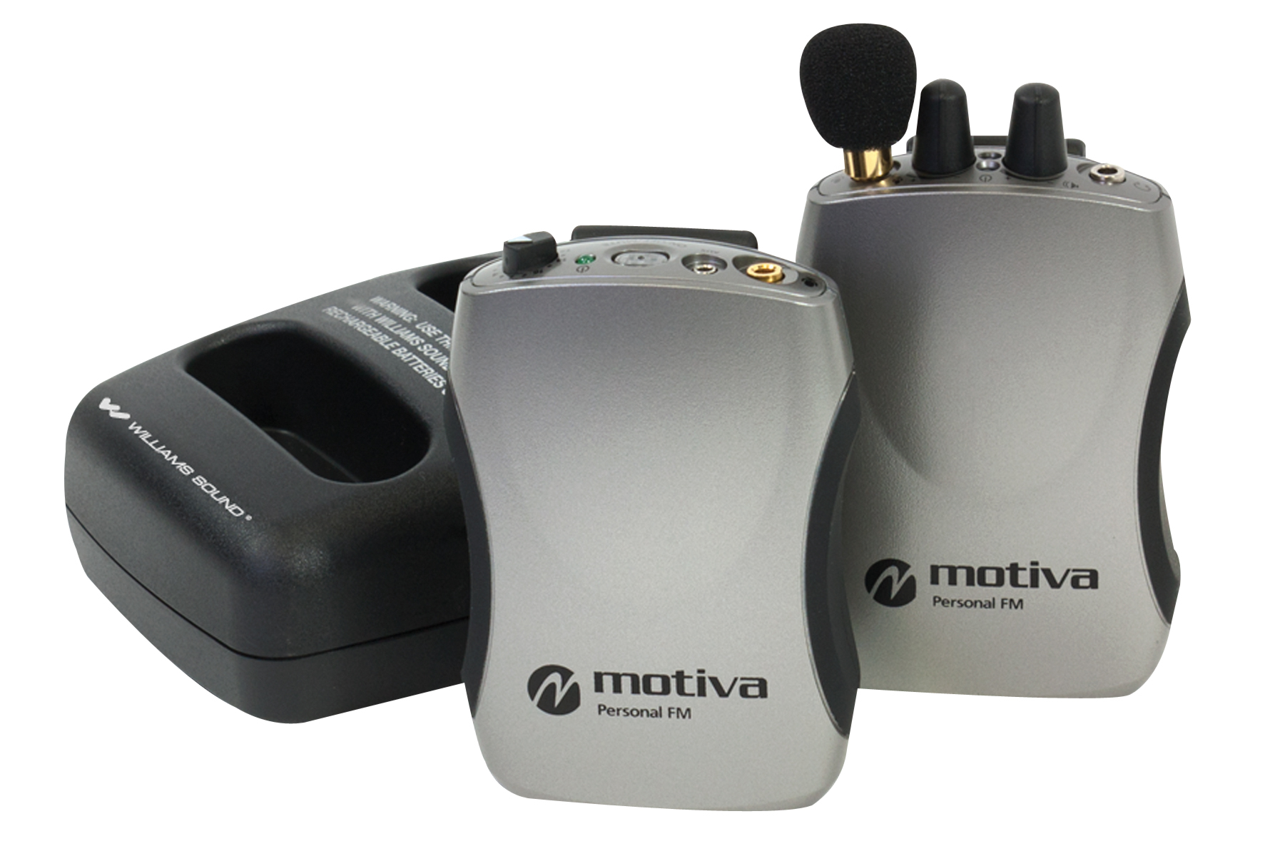 The Motiva Personal Amplification and FM system eliminates background noise and makes voices clearer in a variety of settings. The Motiva Personal Amplification and FM system eliminates background noise and makes voices clearer in a variety of settings.